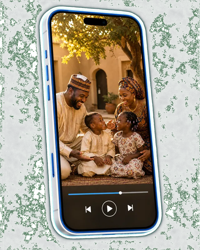AI story reel on a phone